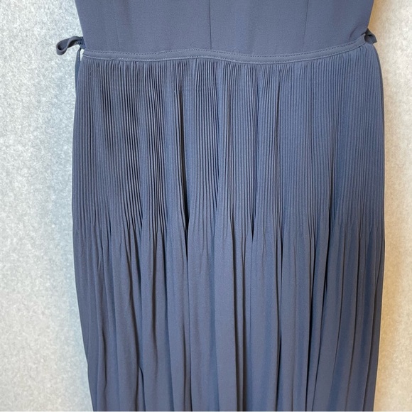 Gap Flutter Sleeve  Cinch Waist Navy Blue Midi Dress - Picture 6 of 13